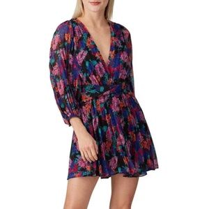 Talulah Mini Dress Sweet Talk Black Floral Printed Chiffon M